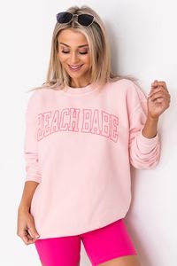 Beach Babe Varsity Pink Corded Graphic Sweatshirt | Pink Lily