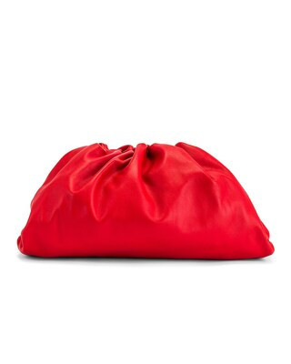 Bottega Veneta The Pouch Clutch in Nail Polish & Silver | FWRD | FWRD 