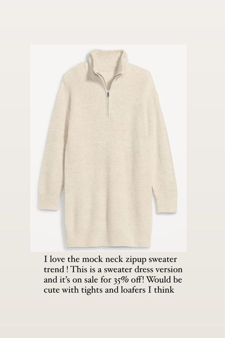 Mock neck zipup sweater dress on sale for 35% off! 

#LTKsalealert #LTKunder50 #LTKstyletip