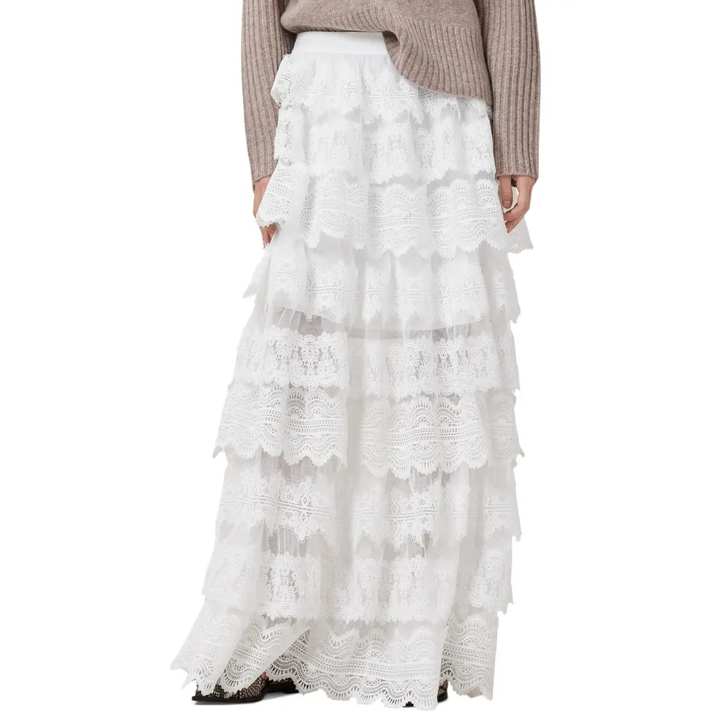 AllSaints Lizi Tiered Lace Maxi Skirt in Chalk White at Nordstrom Rack, Size 2 Us / 6 Uk | Nordstrom Rack