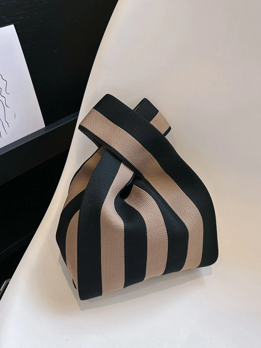 duke bear Knot Bag Crochet Bags Handheld Bag Stripe Pattern 1 Pc Of Lattice Stripe Pattern Women'... | SHEIN