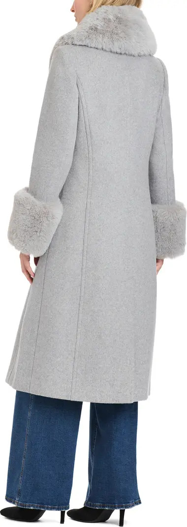 Single Breasted Coat with Removable Faux Fur Collar & Cuffs | Nordstrom