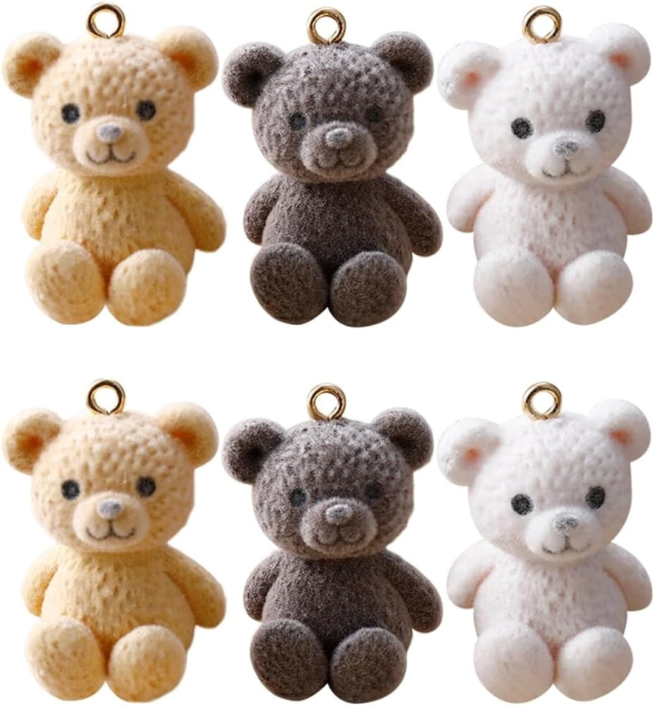 VILLCASE Mini Bear Charms for Jewelry Making 6Pcs Acrylic Plastic Pendants for Bracelets Earrings... | Amazon (US)
