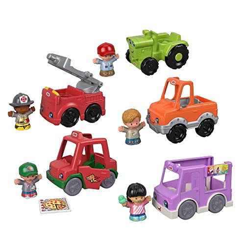Fisher-Price Little People Around the Neighborhood Vehicle Pack, set of 5 push-along vehicles and 5  | Amazon (US)