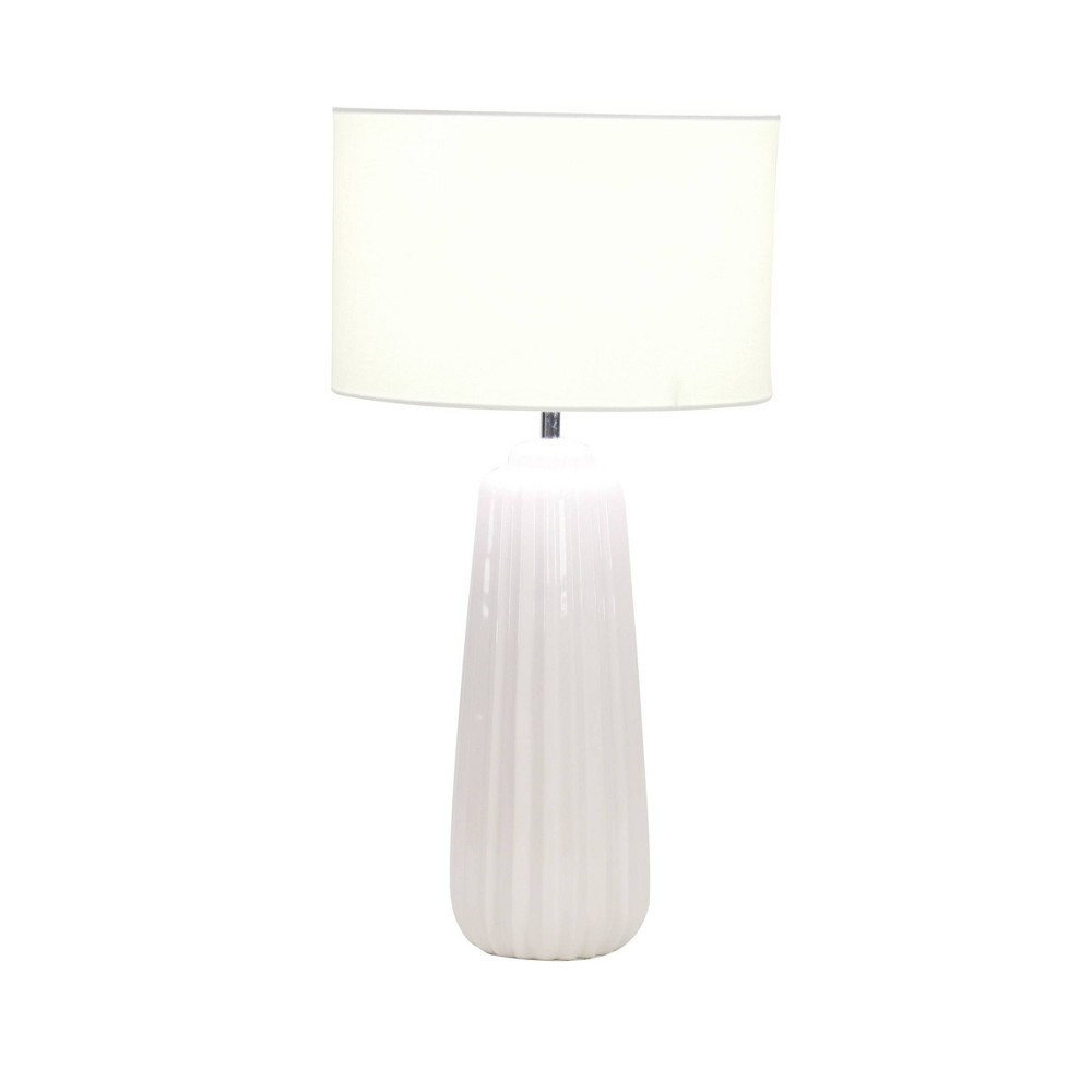 24"" x 13"" Ceramic Tapered Cylindrical Table Lamp White - Olivia & May | Target