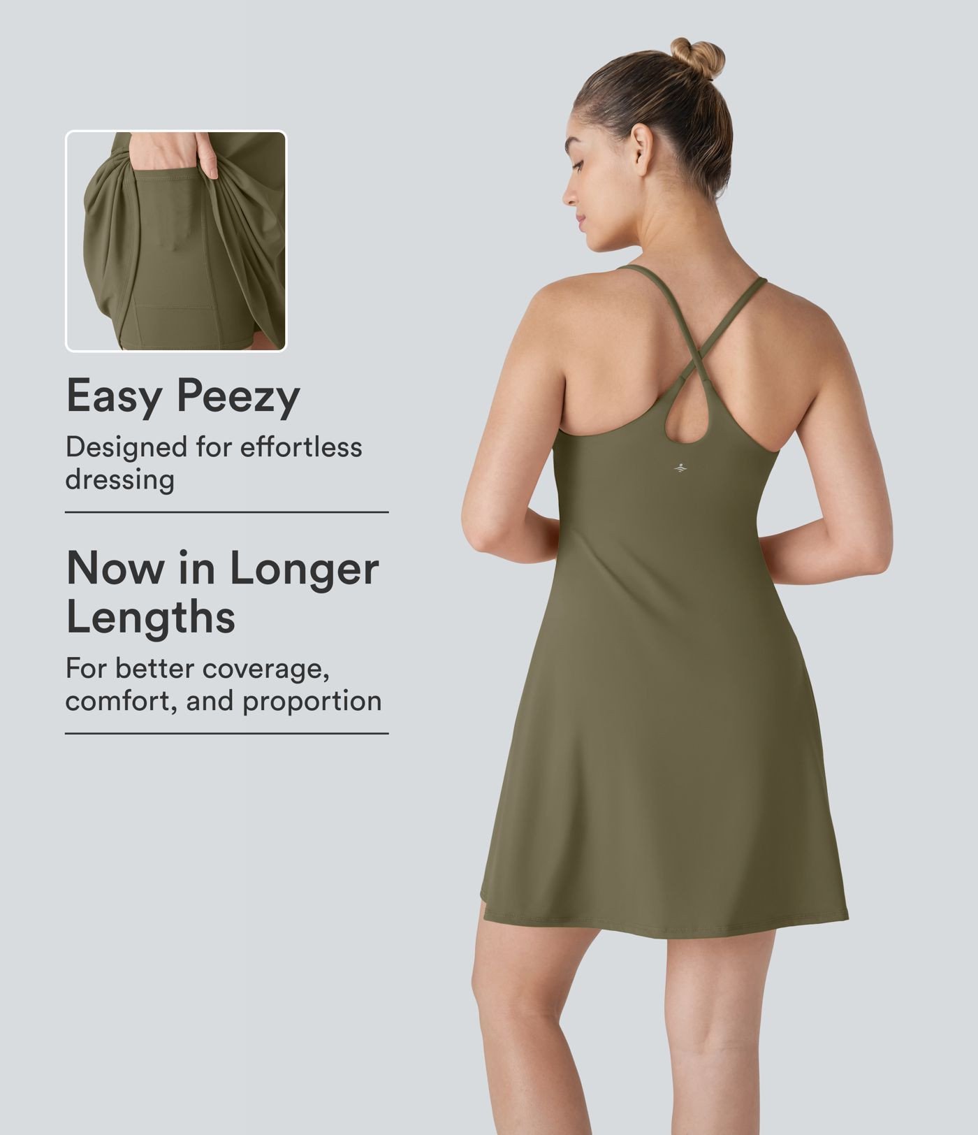 SoftlyZero\u2122 Plush Backless Active Dress-Longer Length-Easy Peezy Edition | HALARA