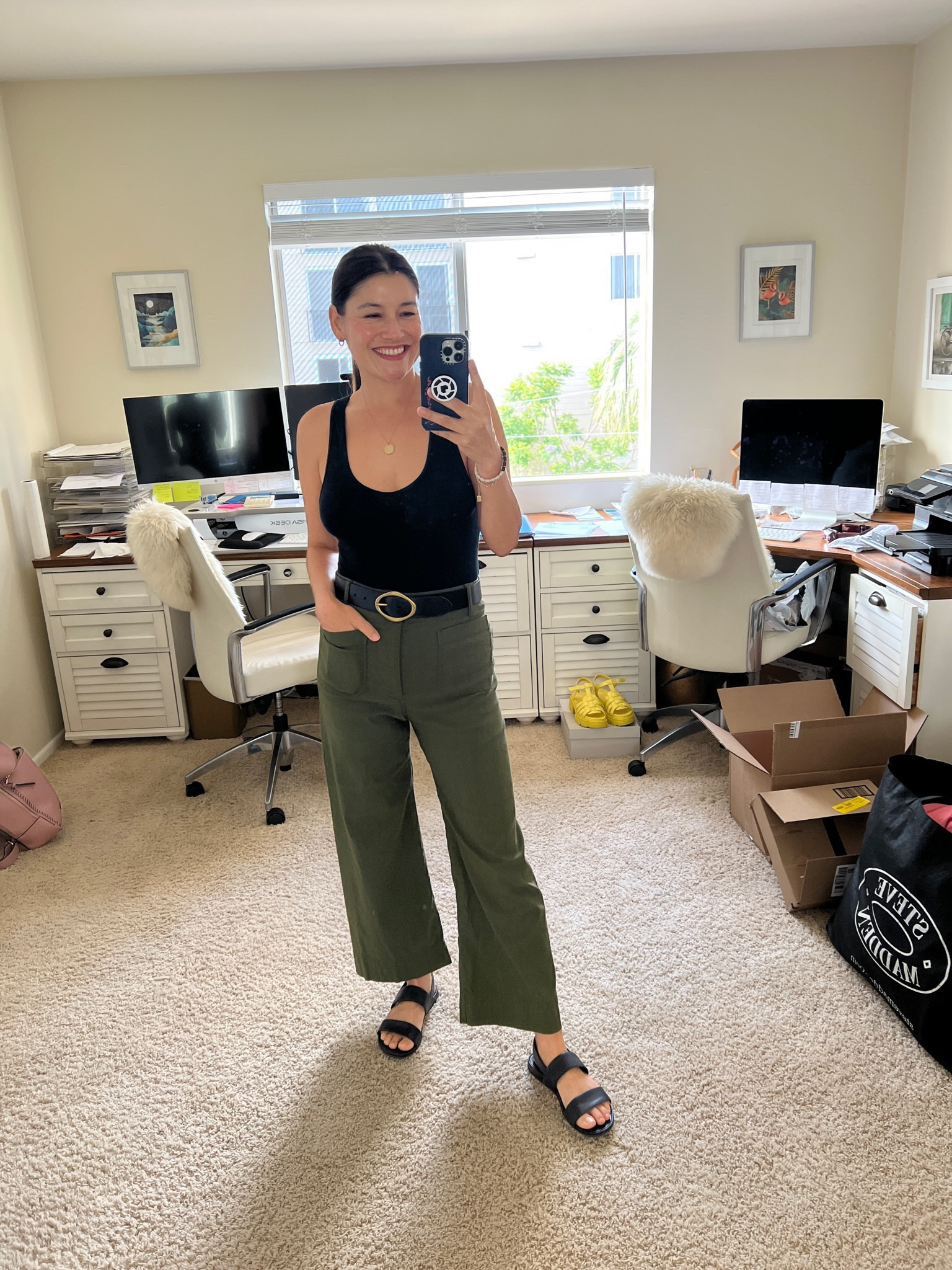 Summer Outfit: Tank bodysuit, Anthropologie wide-leg pants, FitFlop sandals, and gold jewelry cluster 

#LTKfindsunder50 #LTKshoecrush #LTKSeasonal