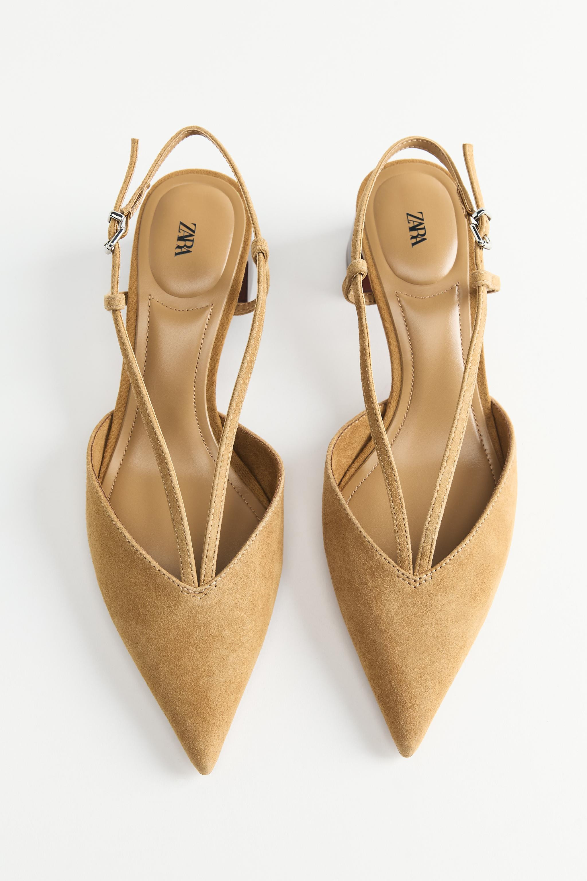 SCARPA SLINGBACK CON CINTURINI IN PELLE SCAMOSCIATA | Zara IT