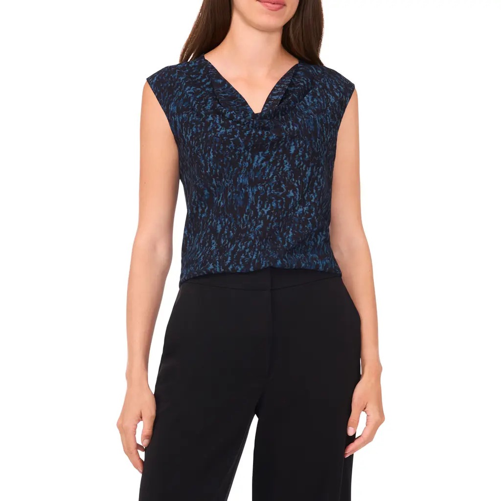 Halogen® Wave Texture Cowl Neck Top in Rich Black at Nordstrom Rack, Size X-Small | Nordstrom Rack