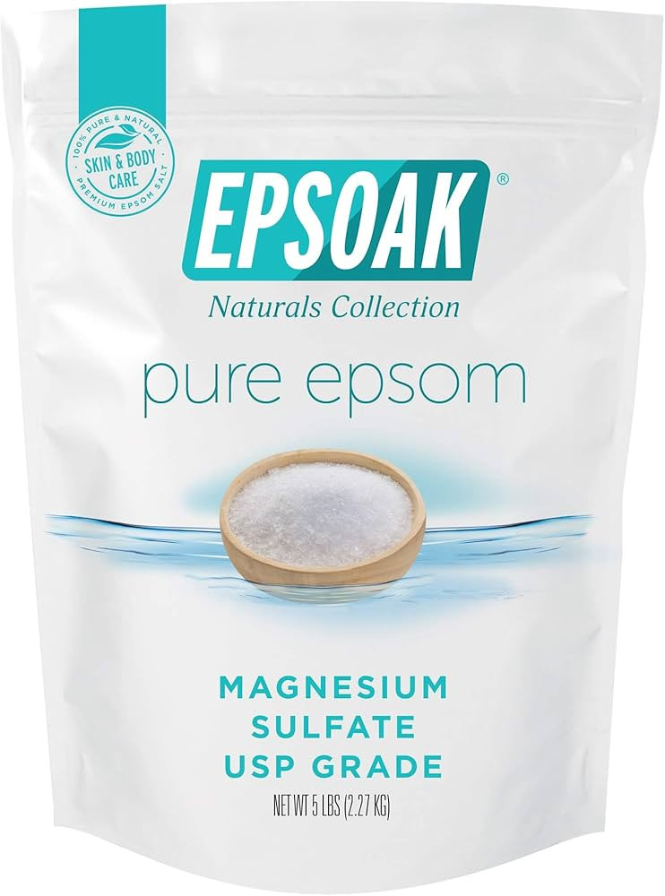 Epsoak Epsom Salt 5 lb Resealable Bulk Bag, Magnesium Sulfate USP. Unscented, Made in The USA, Cr... | Amazon (US)