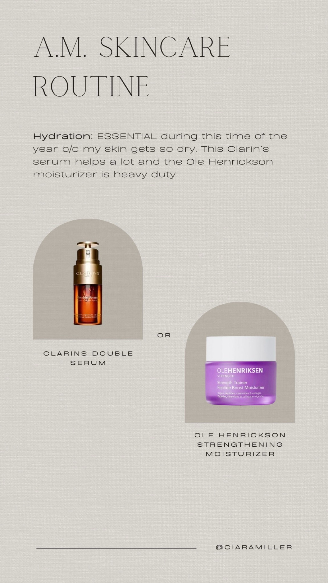 My hydrating morning skin routine products 