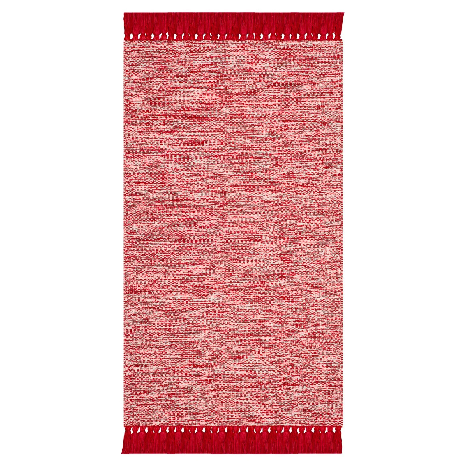 SAFAVIEH Montauk Justin Solid Braided Cotton Area Rug, Red, 3' x 5' - Walmart.com | Walmart (US)