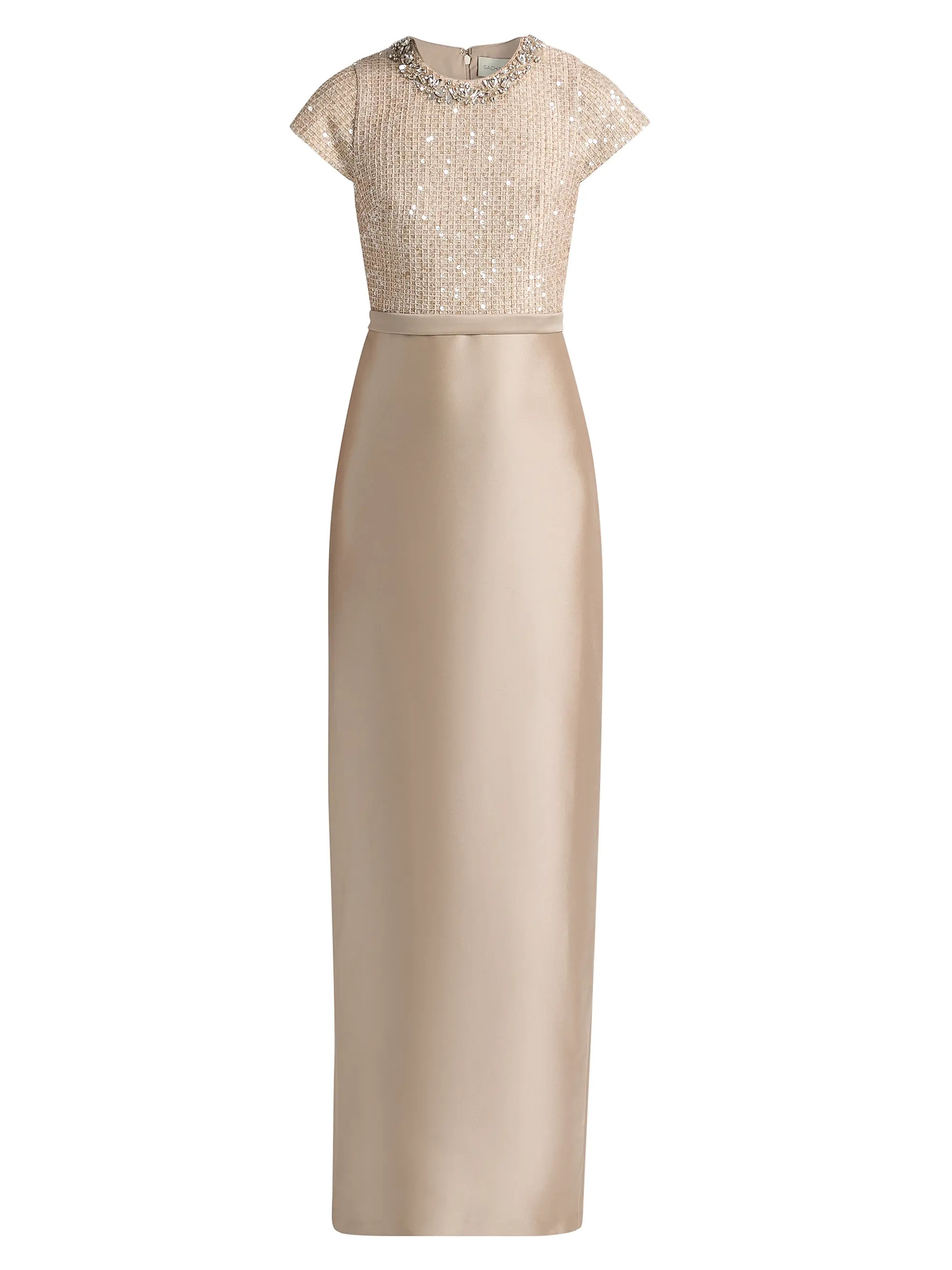 Isla Sequinned-Bodice Short-Sleeve Gown | Saks Fifth Avenue