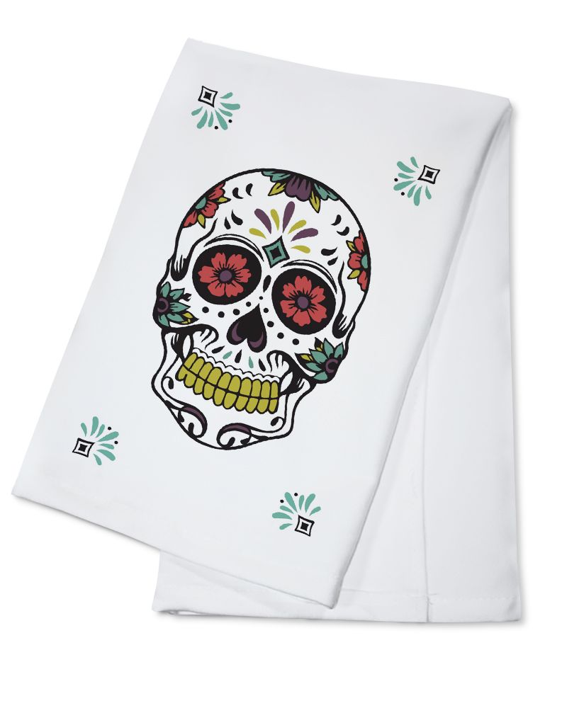 Day of the Dead - Sugar Skull & Flower Pattern (White & Magenta) - Lantern Press Artwork (100% Co... | Walmart (US)