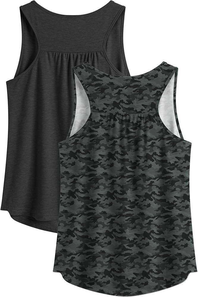 PINSPARK Workout Tank Tops for Women Racerback Loose Fit Yoga Top Sleeveless Gym Shirt Running At... | Amazon (US)