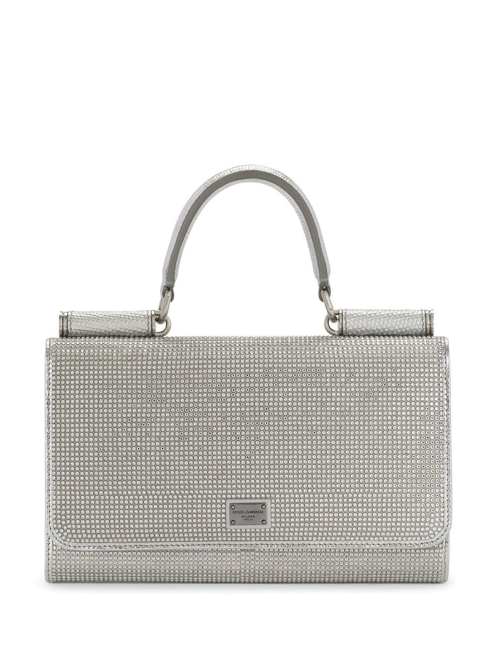 Dolce & Gabbana embellished satin phone bag - Silver | Farfetch Global