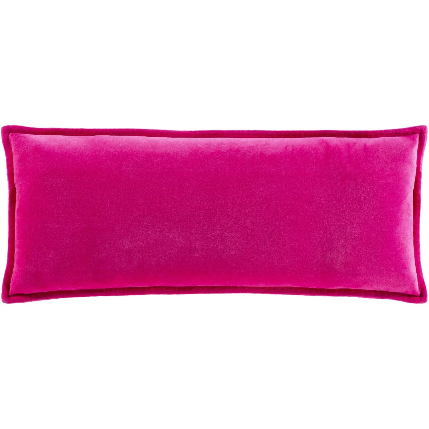 Cotton Velvet Lumbar Pillow Bright Pink | Burke Decor