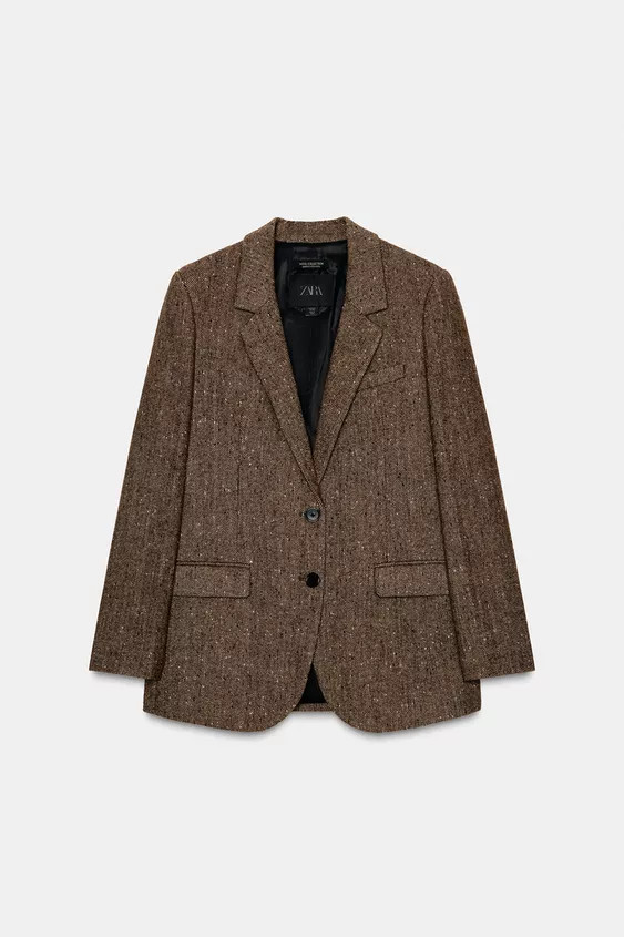 HERRINGBONE WOOL BLAZER ZW COLLECTION | Zara US