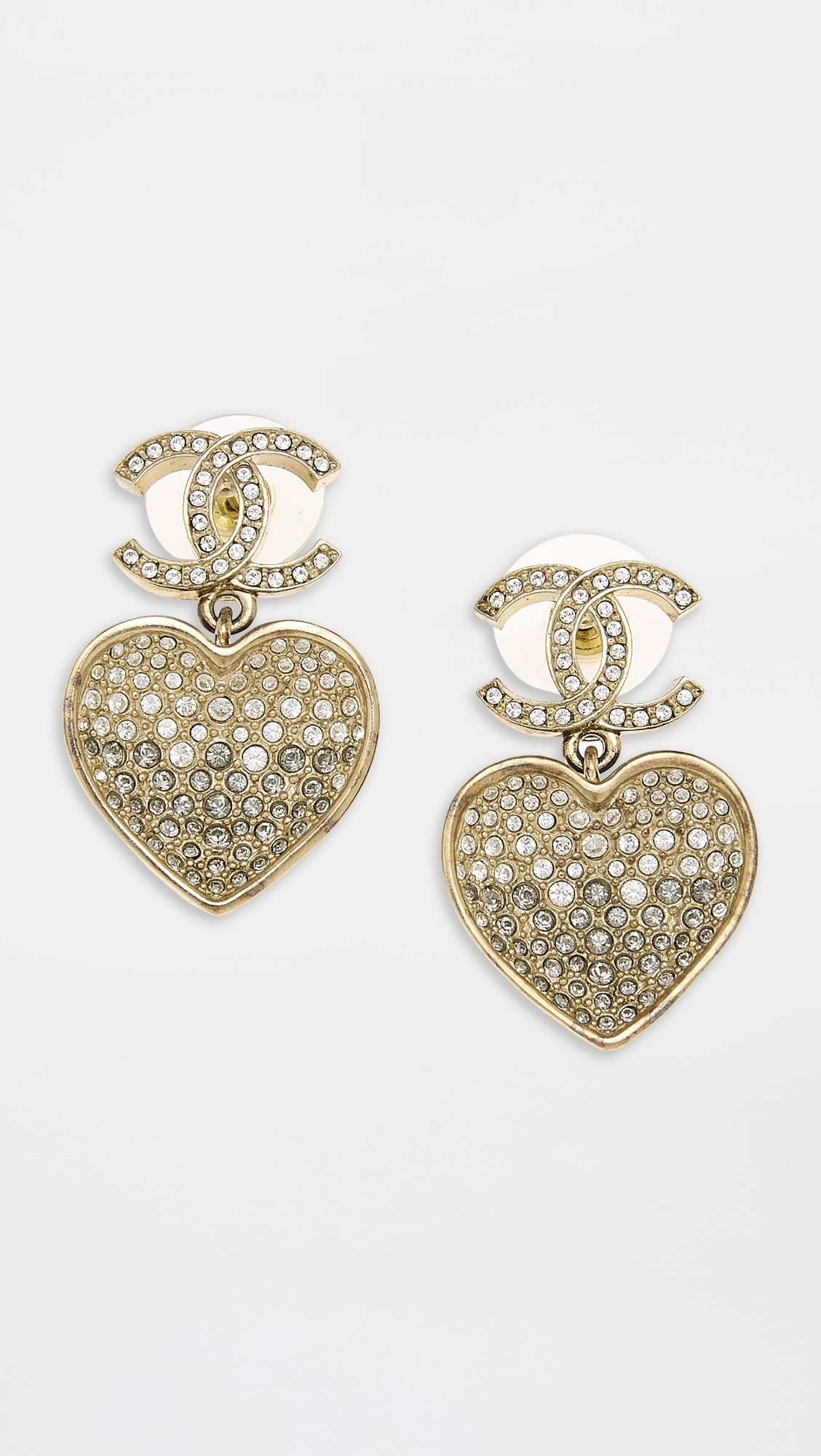 Chanel Gold Crystal Dangle Earrings | Shopbop