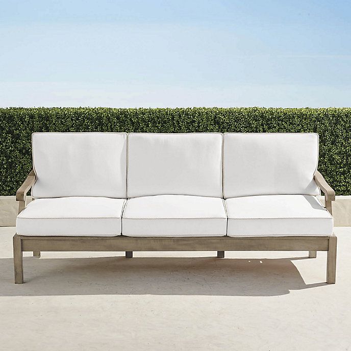 Cassara Sofa with Cushions in Weathered Finish | Frontgate | Frontgate
