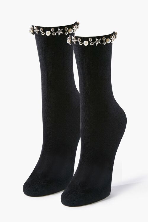 Faux Pearl Embellished Crew Socks | Forever 21 (US)