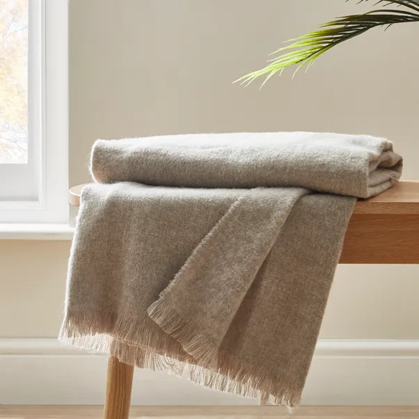 Brushed Grey Woven Throw | Dunelm (migrated)