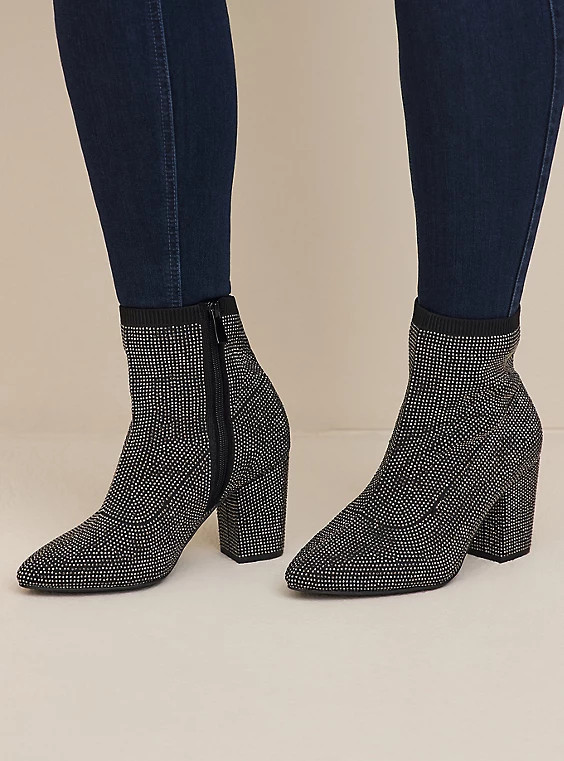 Stretch Knit Embellished Bootie (WW) | Torrid (US & Canada)