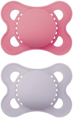 MAM Original Matte Baby Pacifiers, Binky for Girls 0-6 Months, BPA-Free Silicone Nipple, Easy to ... | Amazon (US)