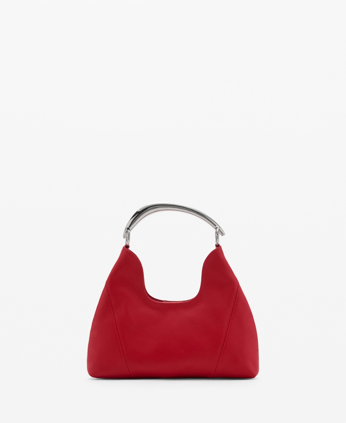 Mango Women's Metal Handle Leather Shoulder Bag - Red | Macy's