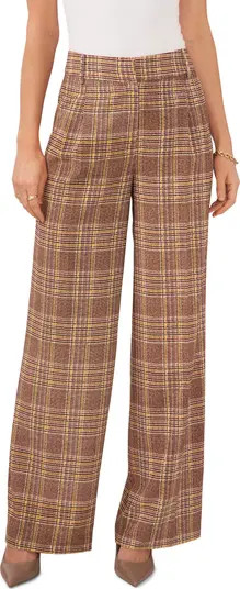 Pleated Plaid Wide Leg Pants | Nordstrom
