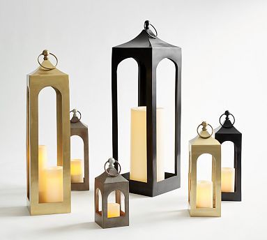 Caleb Handcrafted Metal Indoor/Outdoor Lanterns | Pottery Barn (US)