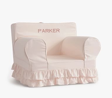 Oversized Anywhere Chair®, Dusty Blush Ruffle | Pottery Barn Kids