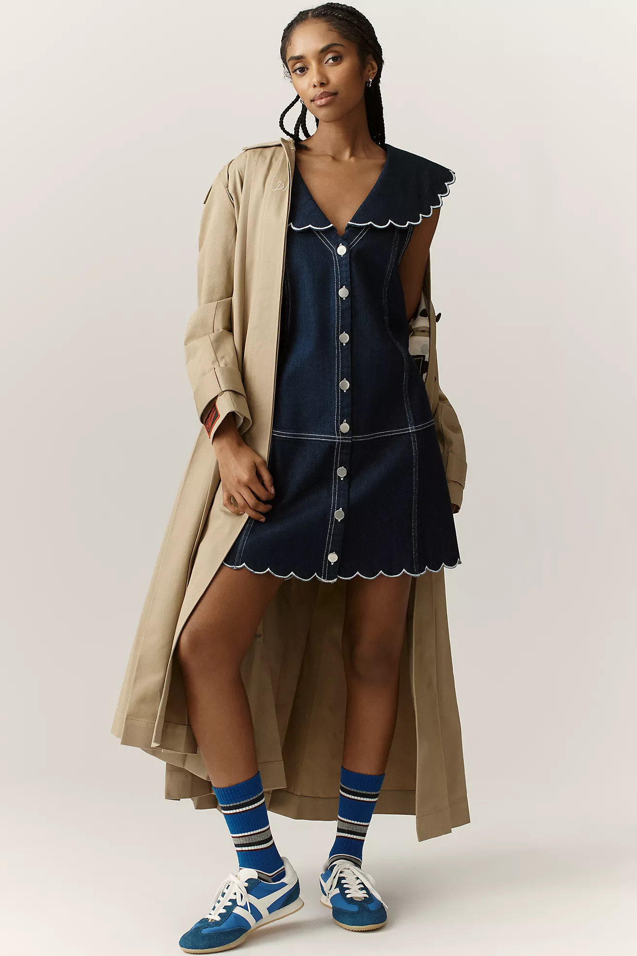 Pilcro Scalloped Denim Buttondown Dress | Anthropologie (US)