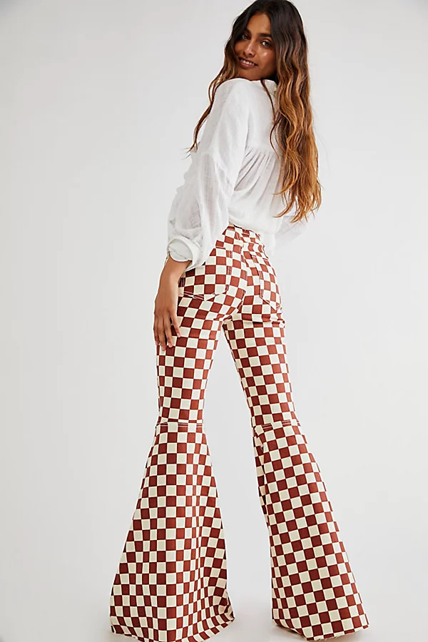 Just Float On Printed Flare Jeans by We The Free at Free People, Spiced Brandy Combo, 31 | Free People (Global - UK&FR Excluded)