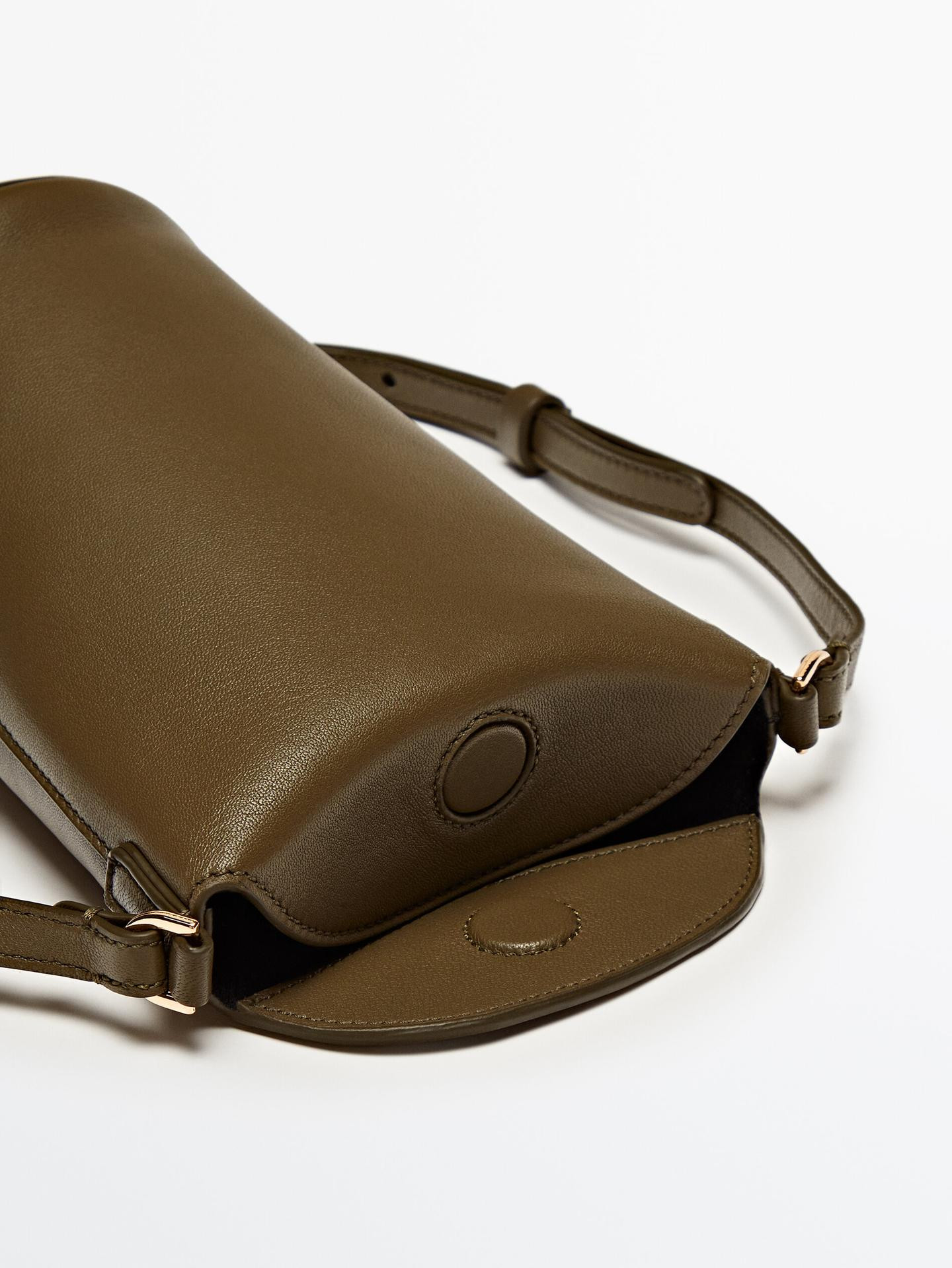 Vertical nappa leather mini crossbody bag | Massimo Dutti US
