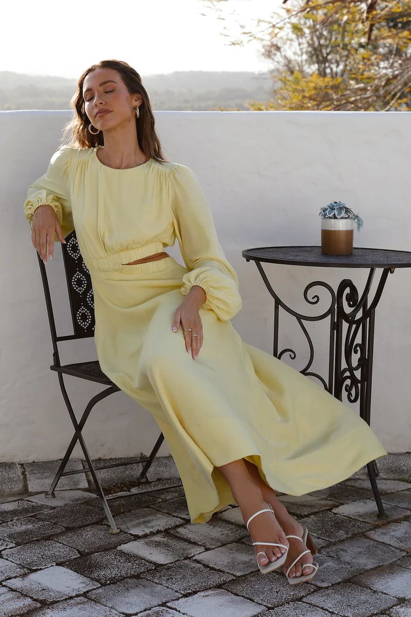 Miles Apart Maxi Dress Yellow | Fortunate One