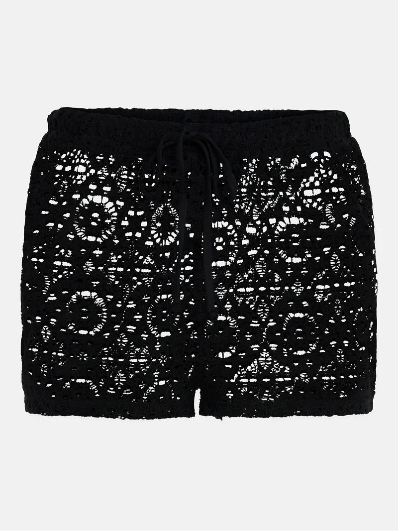 No Boundaries Crochet Shorts Coverup, Women\u2019s XXS-XXL | Walmart (US)