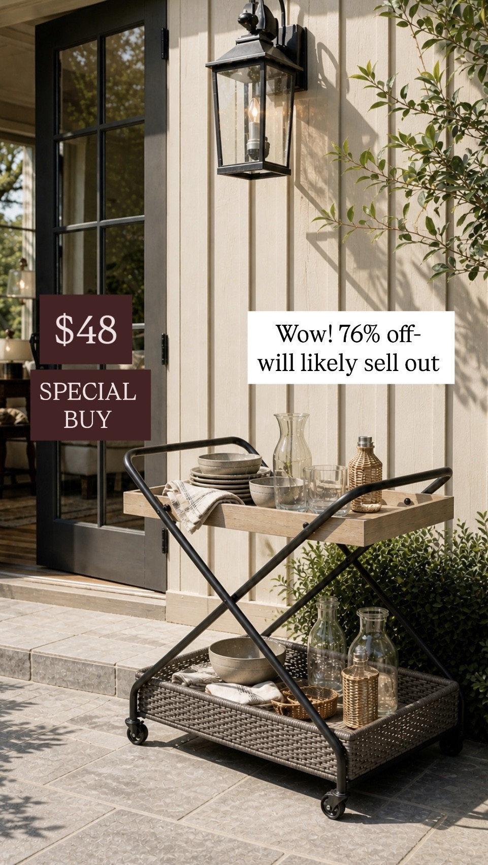 Run for this bar cart will be perfect for entertaining 75% off right now. This is incredible savings outdoor entertaining porch and patio clearance from Home Depot.

#LTKSaleAlert #LTKHome