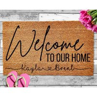 Personalized Welcome To Our Home Doormat, Newlywed Gift, Engagement Wedding Housewarming Gift For Couple | Etsy (US)