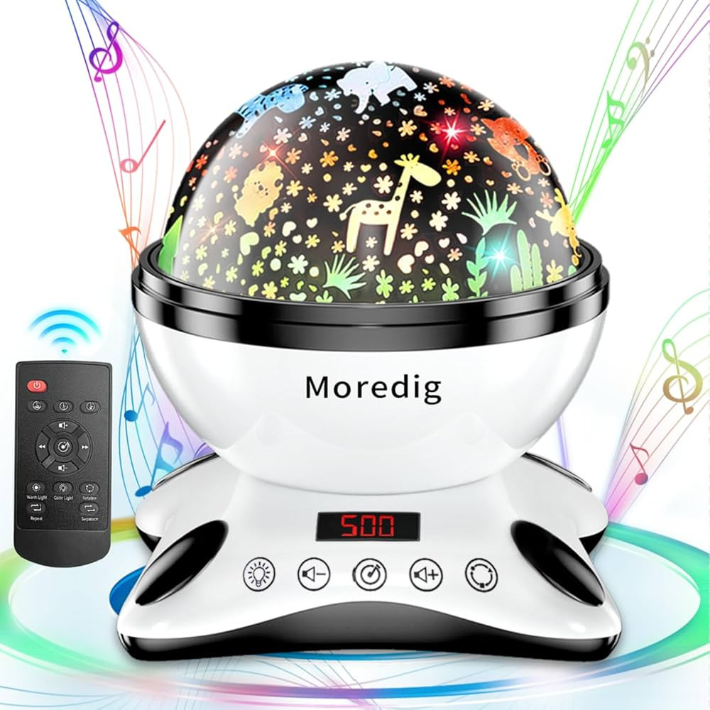 Moredig Kids Night Light Projector, Remote Baby Night Lights for Kids Room with 12 Music Nursery ... | Amazon (US)