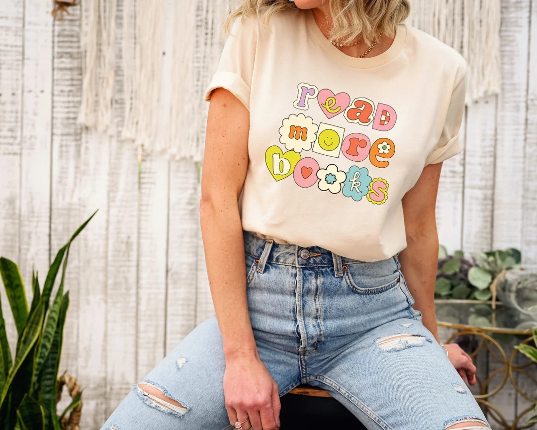 Read More Books Shirt, Cute Bookish Shirt, Book Lover Gift, Reading Teacher Shirt, Teacher Tees, ... | Etsy (US)