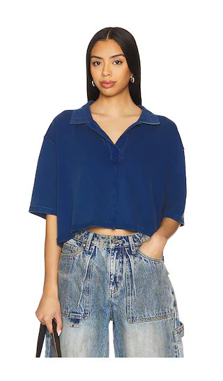 x We The Free Denmark Polo in Bellweather Blue | Revolve Clothing (Global)