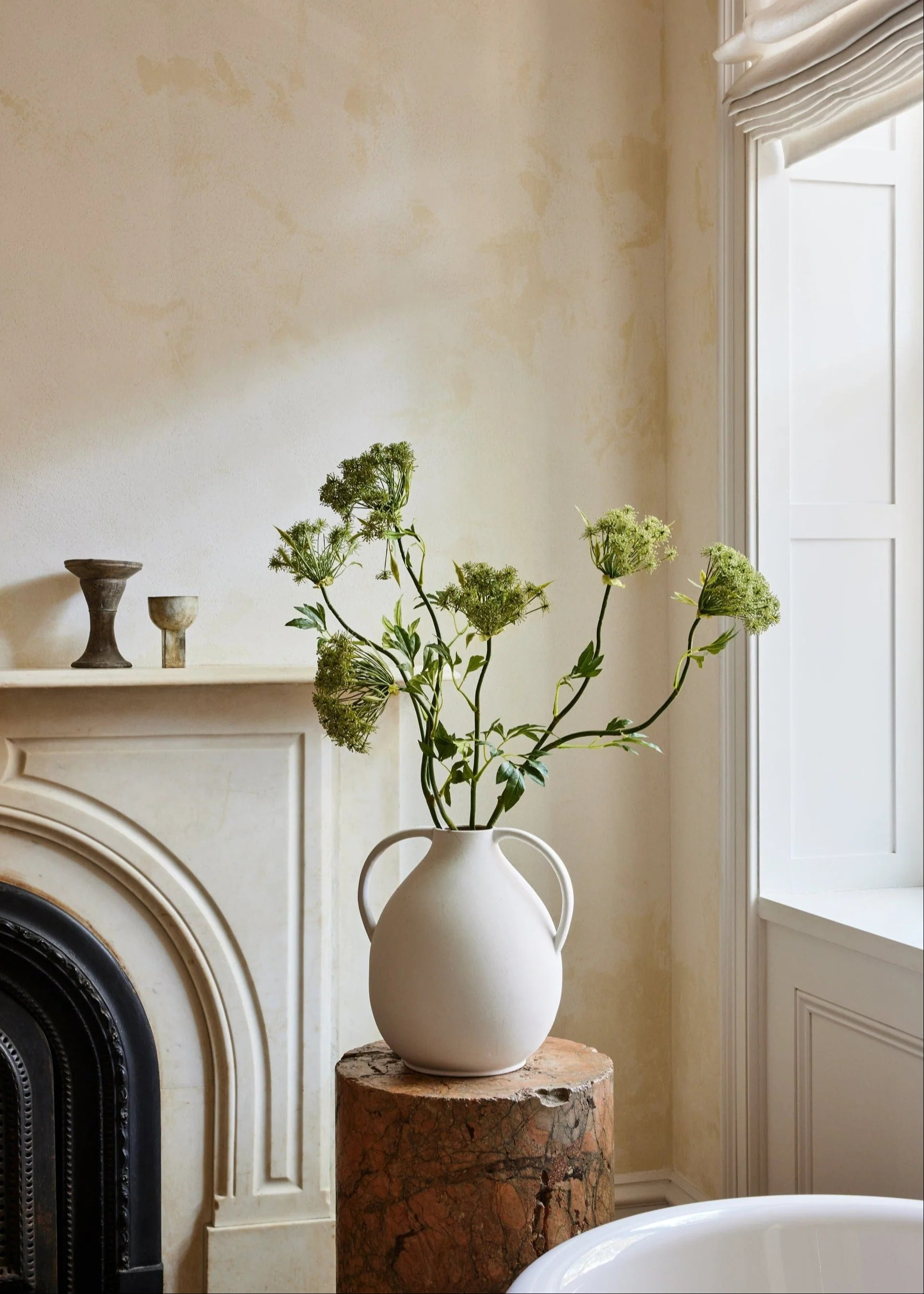 Terracotta Floor Jug in White | Shop Watertight Vases at Afloral.com | Afloral