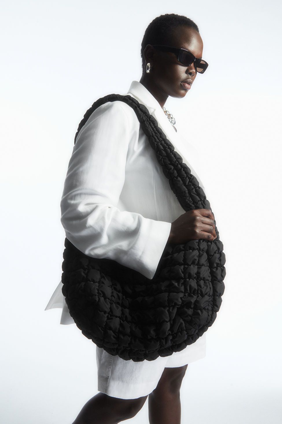 QUILTED OVERSIZED SHOULDER BAG - Black - Bags - COS | COS (US)