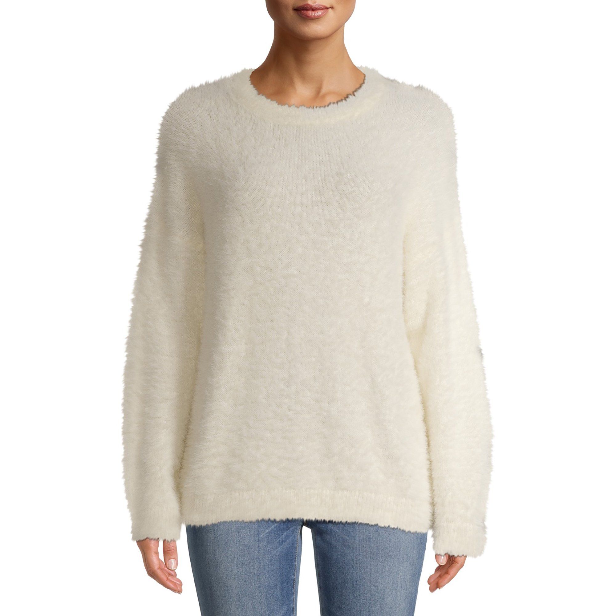 Time and Tru Women's Eyelash Sweater | Walmart (US)