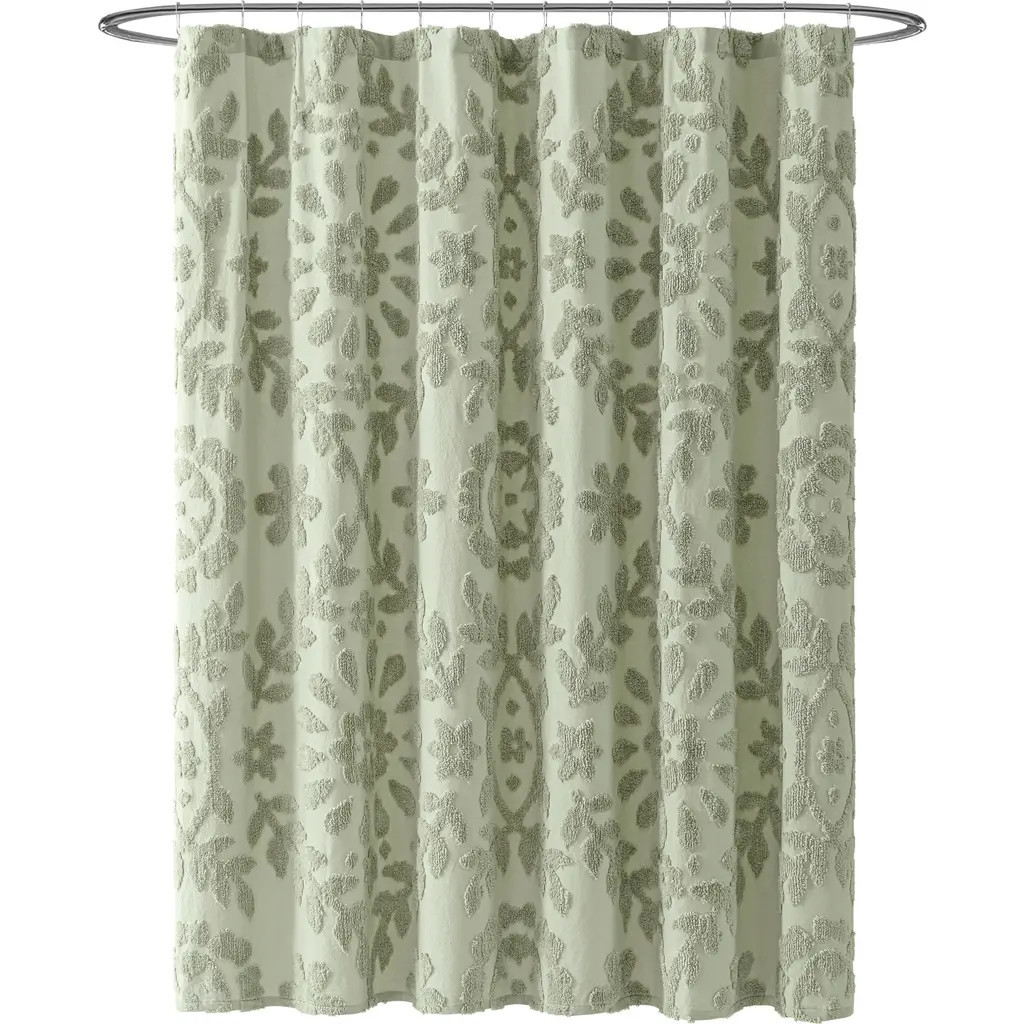 Peri Home Laurel Chenille Shower Curtain in Sage at Nordstrom | Nordstrom