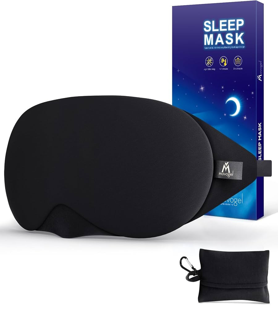 Mavogel Cotton Sleep Eye Mask - Updated Design Light Blocking with Adjustable Nose Bridge, Soft a... | Amazon (US)