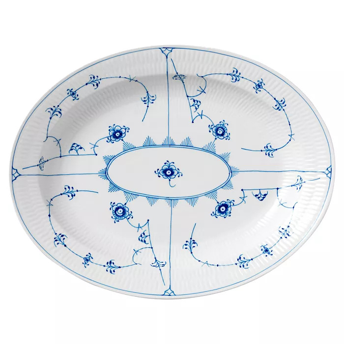 Blue Fluted Plain Oval Platter, 14.25" | Bloomingdale's (US)