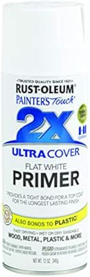 Rust-Oleum 249058 Painter's Touch 2X Ultra Cover, 12 Oz, Flat White Primer | Amazon (US)