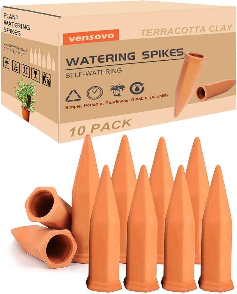 vensovo 10pcs Terracotta Watering Spikes - Automatic Self Watering Stakes, Plant Watering Devices... | Amazon (US)